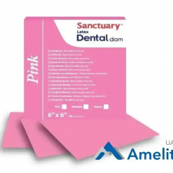 Хустки для коффердаму Dental Dams латексні, рожеві (Sanctuary), 36 шт./пак.